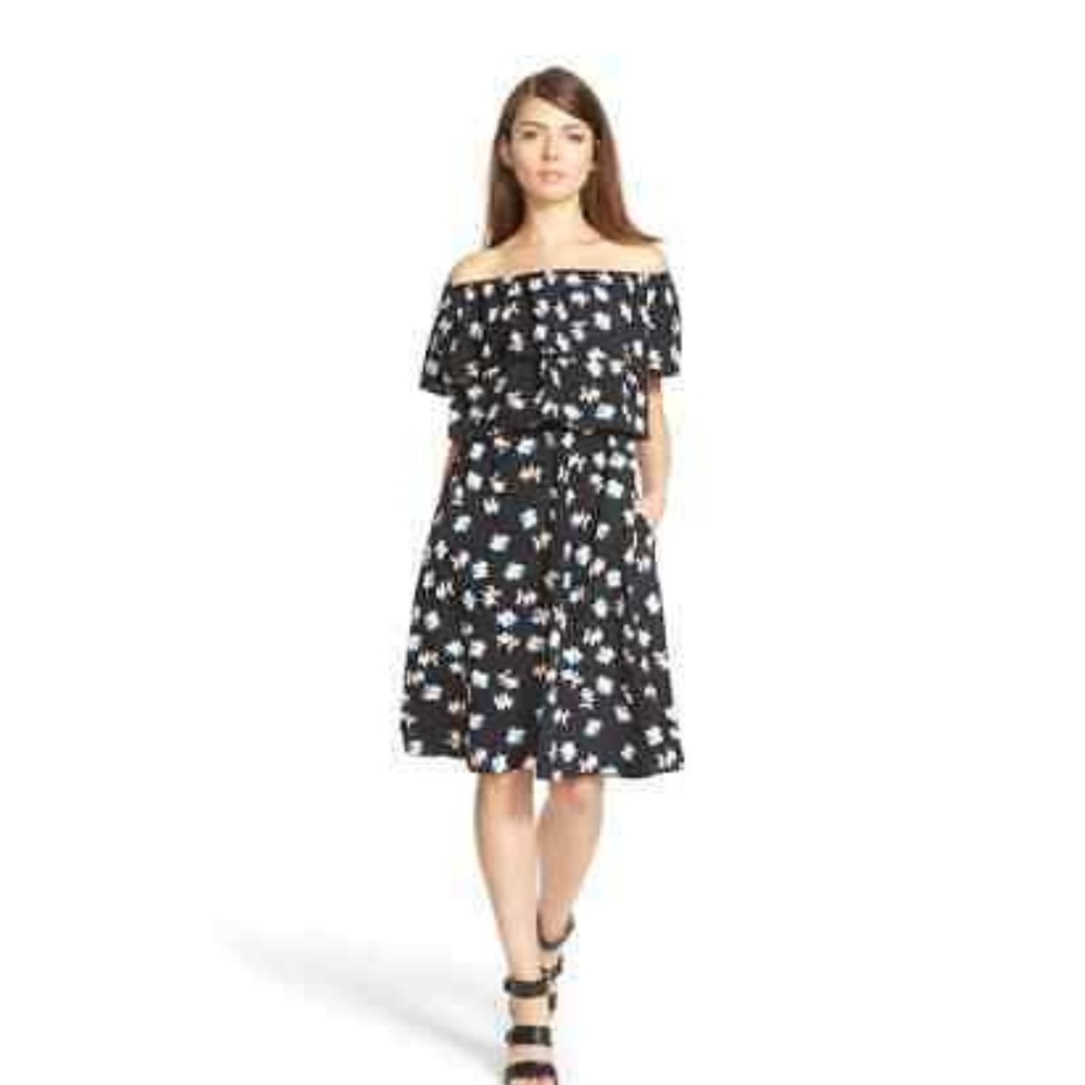 off shoulder midi dress